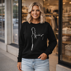 Sweatshirt met ronde hals en witte kattenprint Jelle Jora Mode