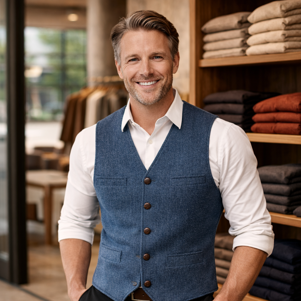 Slim vest voor heren in smart casual stijl Jelle Jora Mode