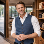 Slim vest voor heren in smart casual stijl Jelle Jora Mode