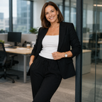Effen kleurige kantoorpak blazer en joggingbroek set Jelle Jora Mode
