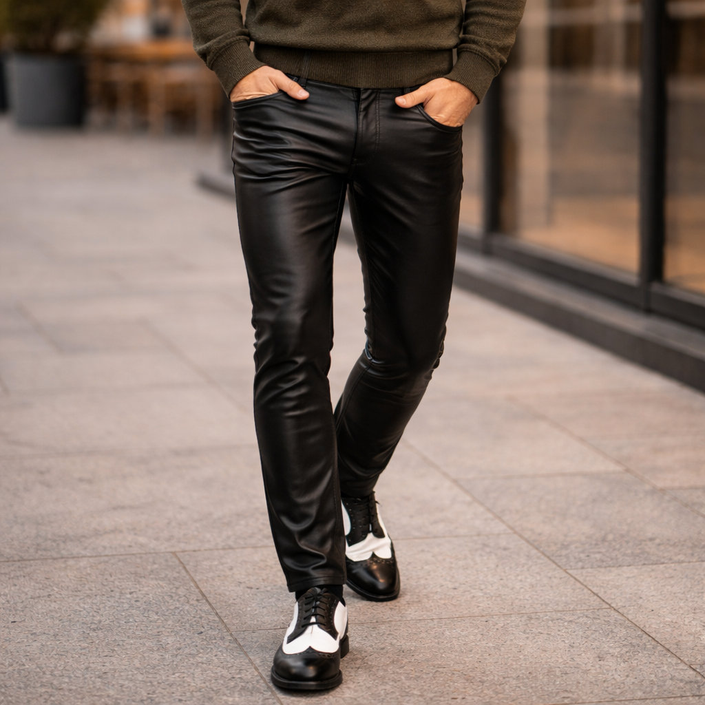 Stoere leren broek voor heren Jelle Jora Mode