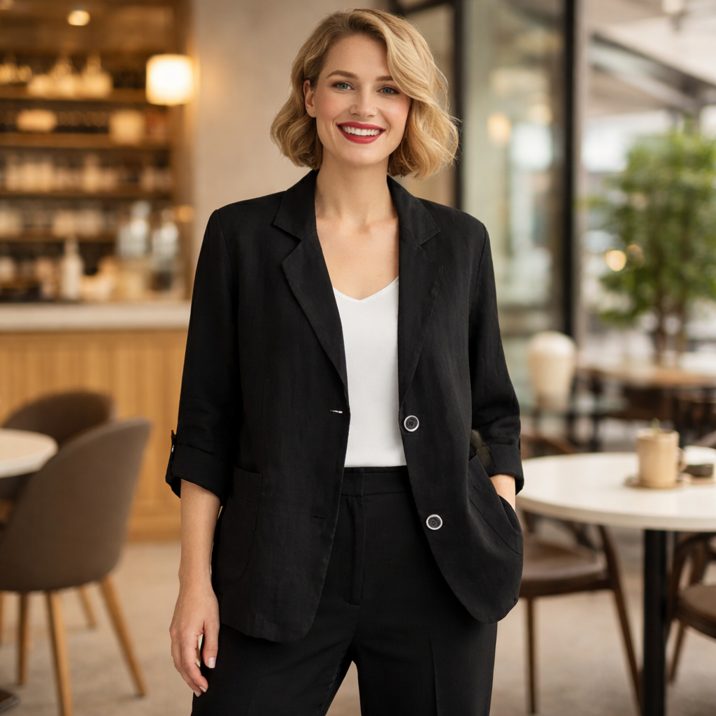 Eenvoudige casual blazer met Lange mouwen Jelle Jora Mode