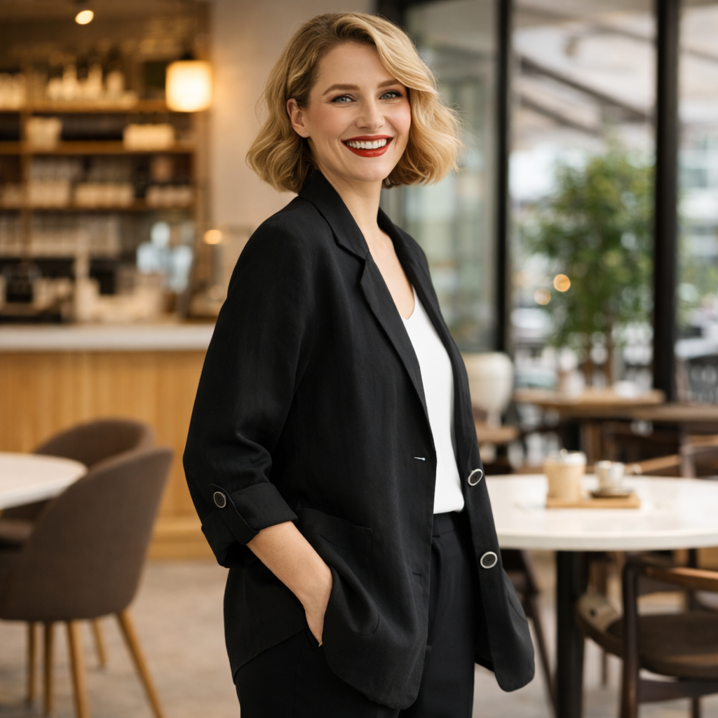 Eenvoudige casual blazer met Lange mouwen Jelle Jora Mode