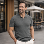 Heren slim fit gebreid polo t-shirt Jelle Jora Mode
