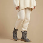 Vrouwen Natuurlijke Leren Halflange Laarzen Jelle Jora Mode