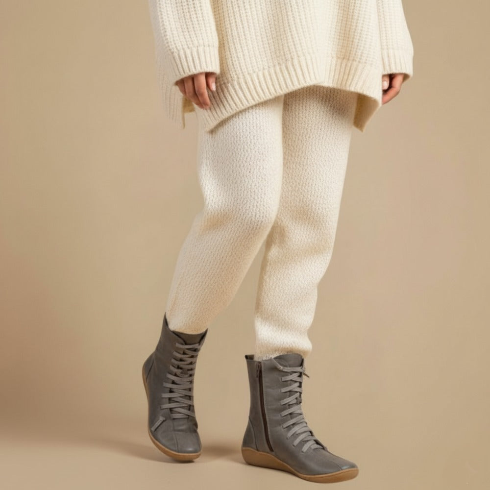 Vrouwen Natuurlijke Leren Halflange Laarzen Jelle Jora Mode