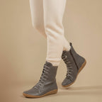 Vrouwen Natuurlijke Leren Halflange Laarzen Jelle Jora Mode