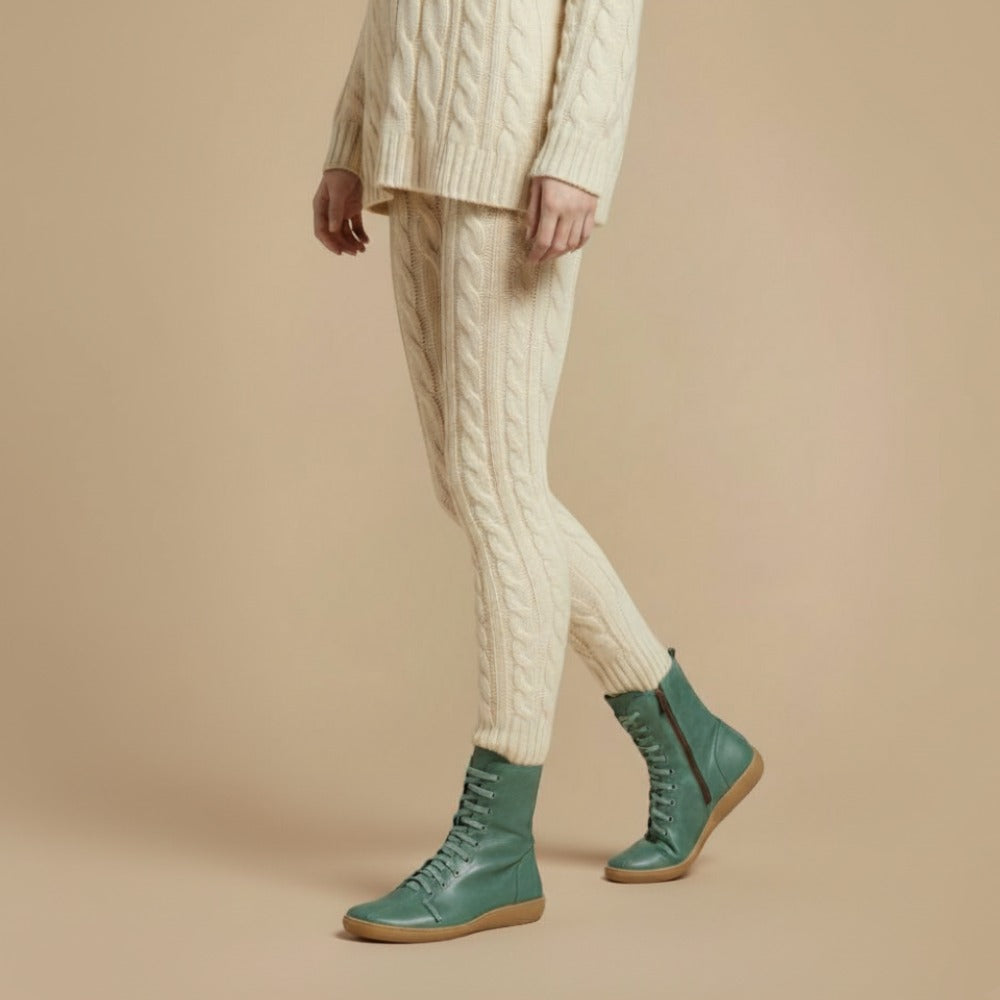 Vrouwen Natuurlijke Leren Halflange Laarzen Jelle Jora Mode