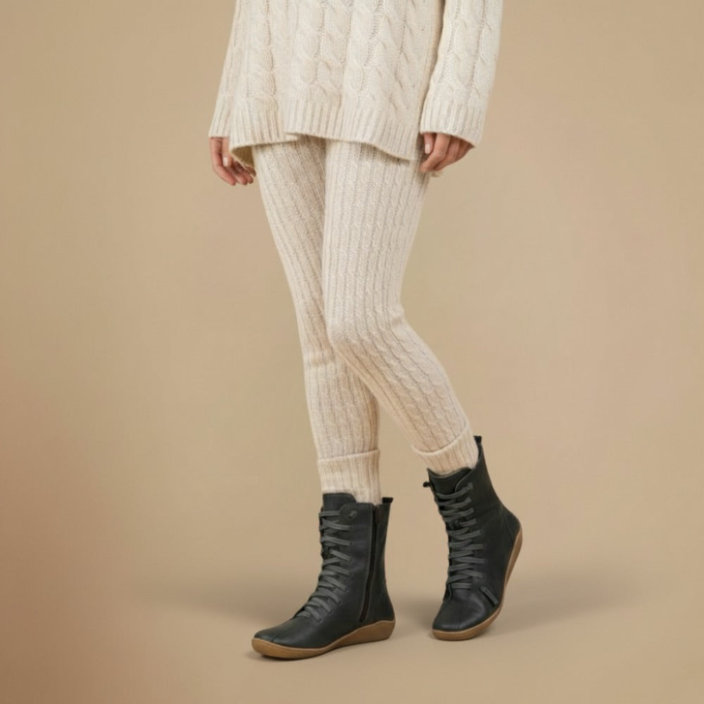 Vrouwen Natuurlijke Leren Halflange Laarzen Jelle Jora Mode