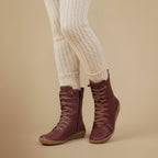 Vrouwen Natuurlijke Leren Halflange Laarzen Jelle Jora Mode