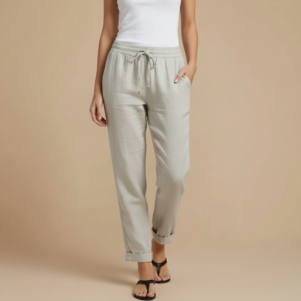 Broek met Trekkoord Hoge Taille voor dames Jelle Jora Mode