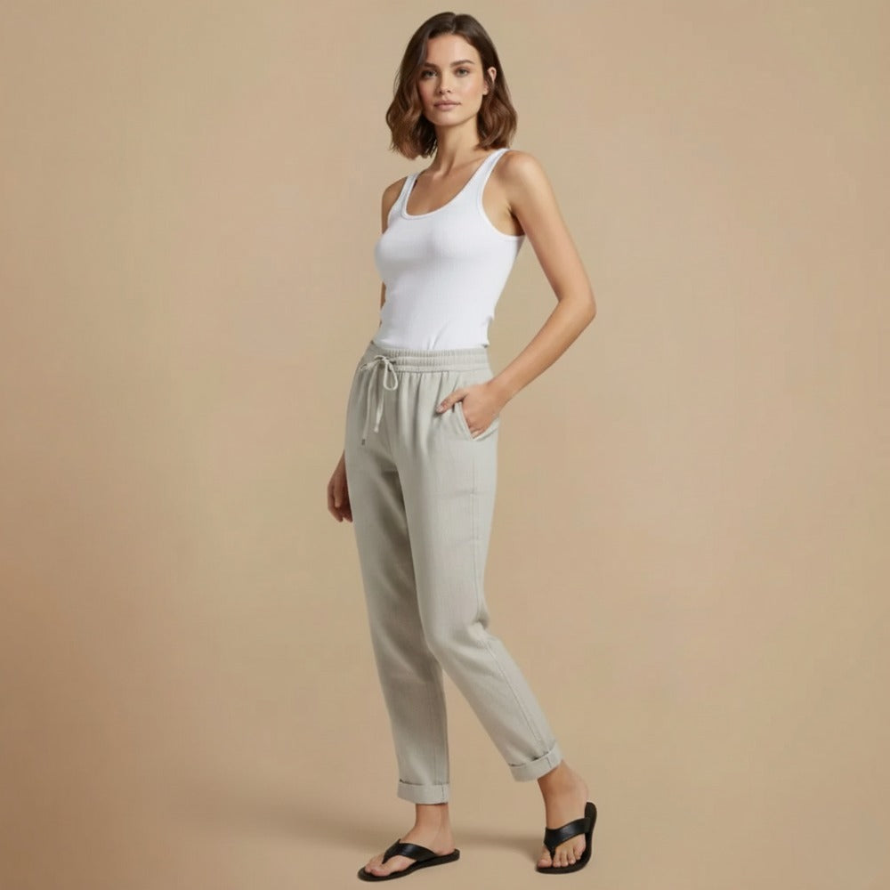 Broek met Trekkoord Hoge Taille voor dames Jelle Jora Mode