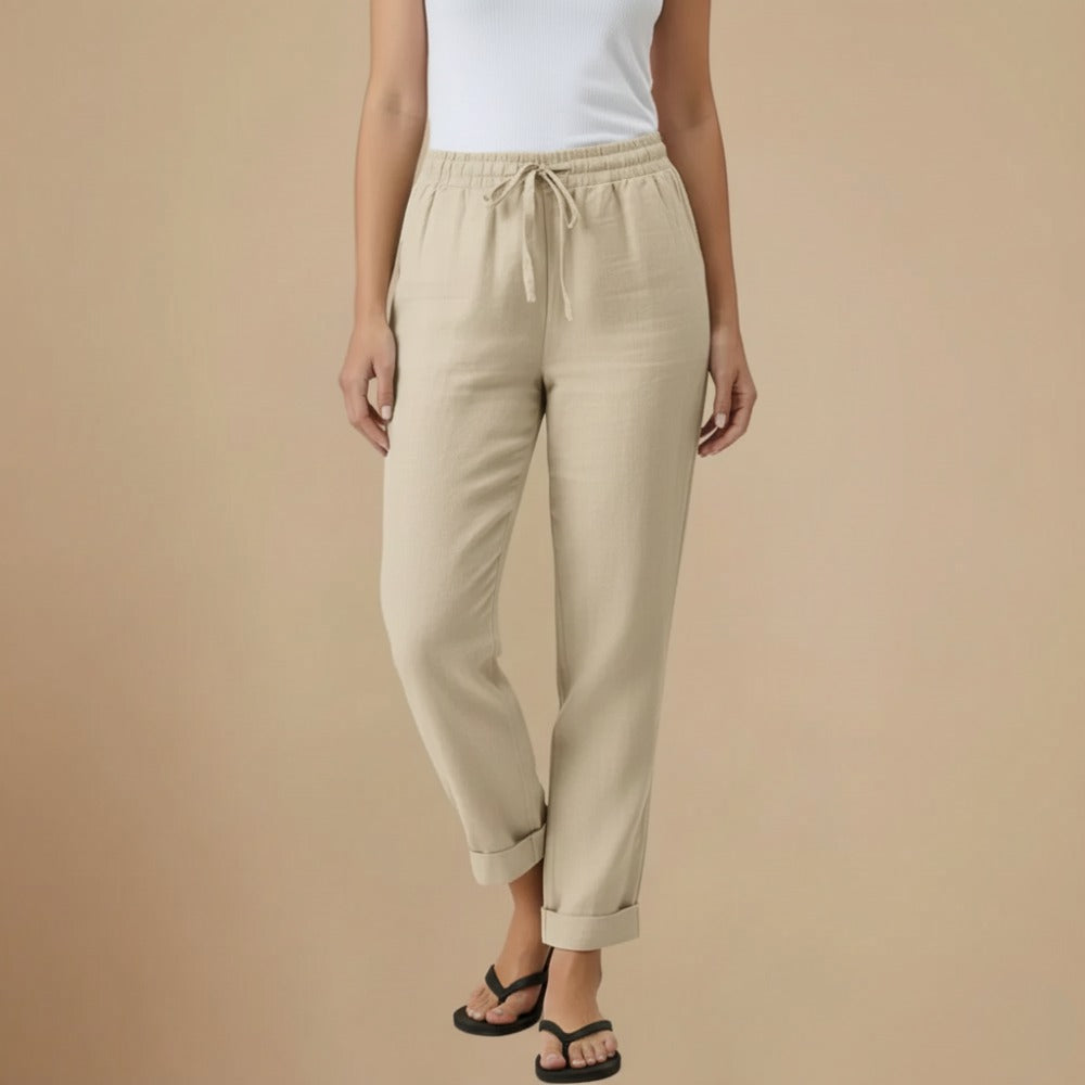 Broek met Trekkoord Hoge Taille voor dames Jelle Jora Mode