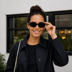 Dames cat-eye-zonnebril met metalen accenten Jelle Jora Mode