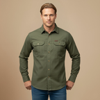 Casual Tactisch Cargoshirt met Lange Mouwen Jelle Jora Mode