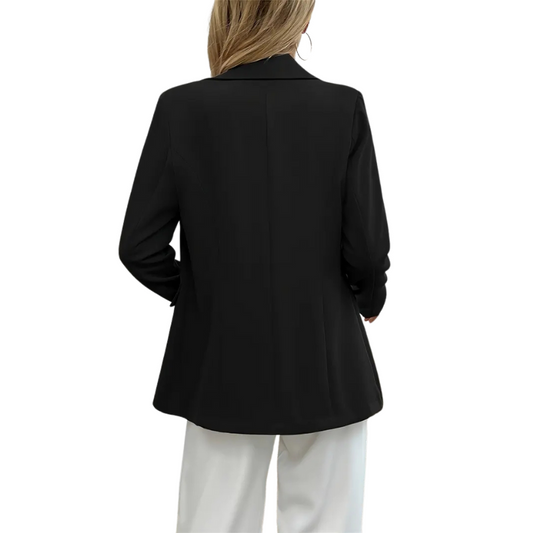 Chique zwarte blazer met dubbele rij knopen