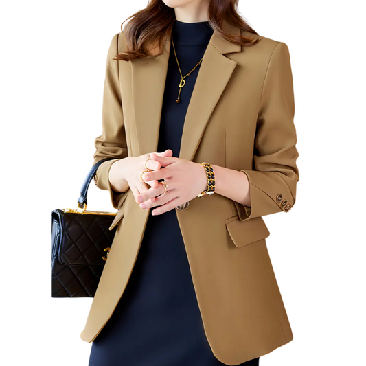 Elegante zwarte blazer met gouden knopen