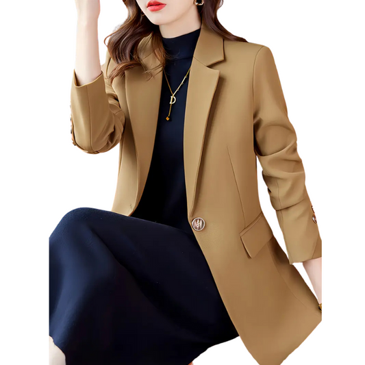 Elegante zwarte blazer met gouden knopen