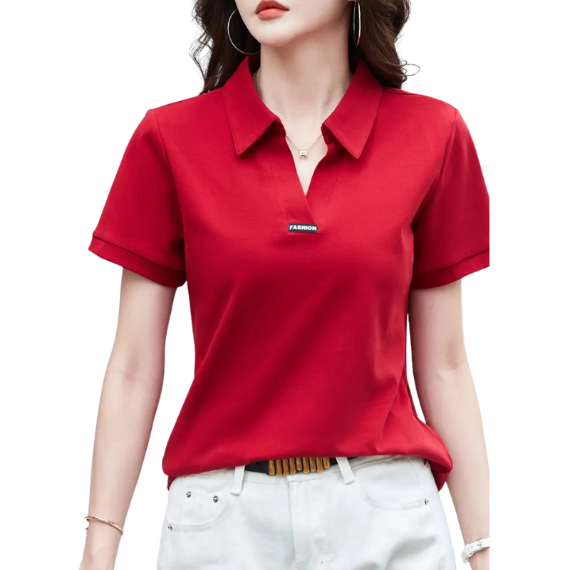 Casual dames-T-shirt met reverskraag