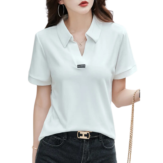Casual dames-T-shirt met reverskraag
