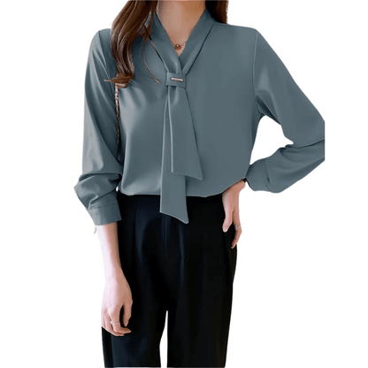Elegante chiffonblouse met strikdetail Jelle Jora Mode