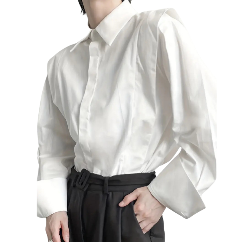 Gothic-punkblouse met knopen voor heren
