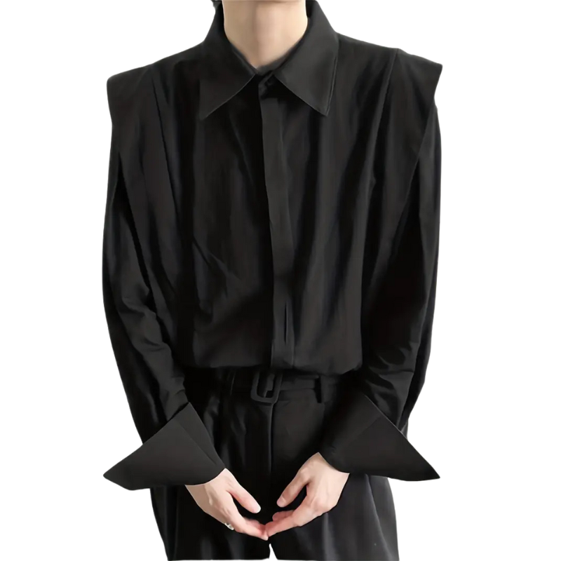 Gothic-punkblouse met knopen voor heren