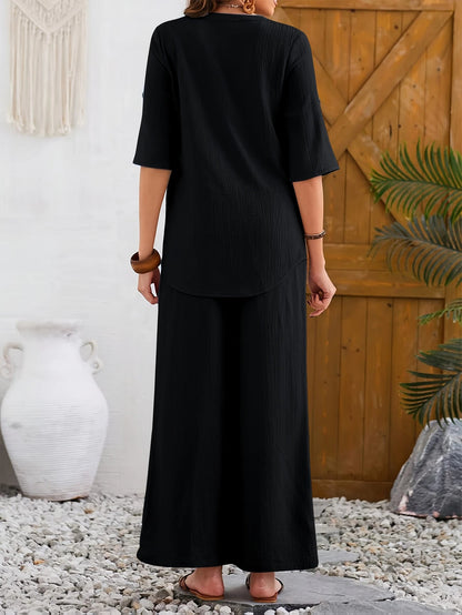Elegante broek en topset met wijde pijpen Jelle Jora Mode