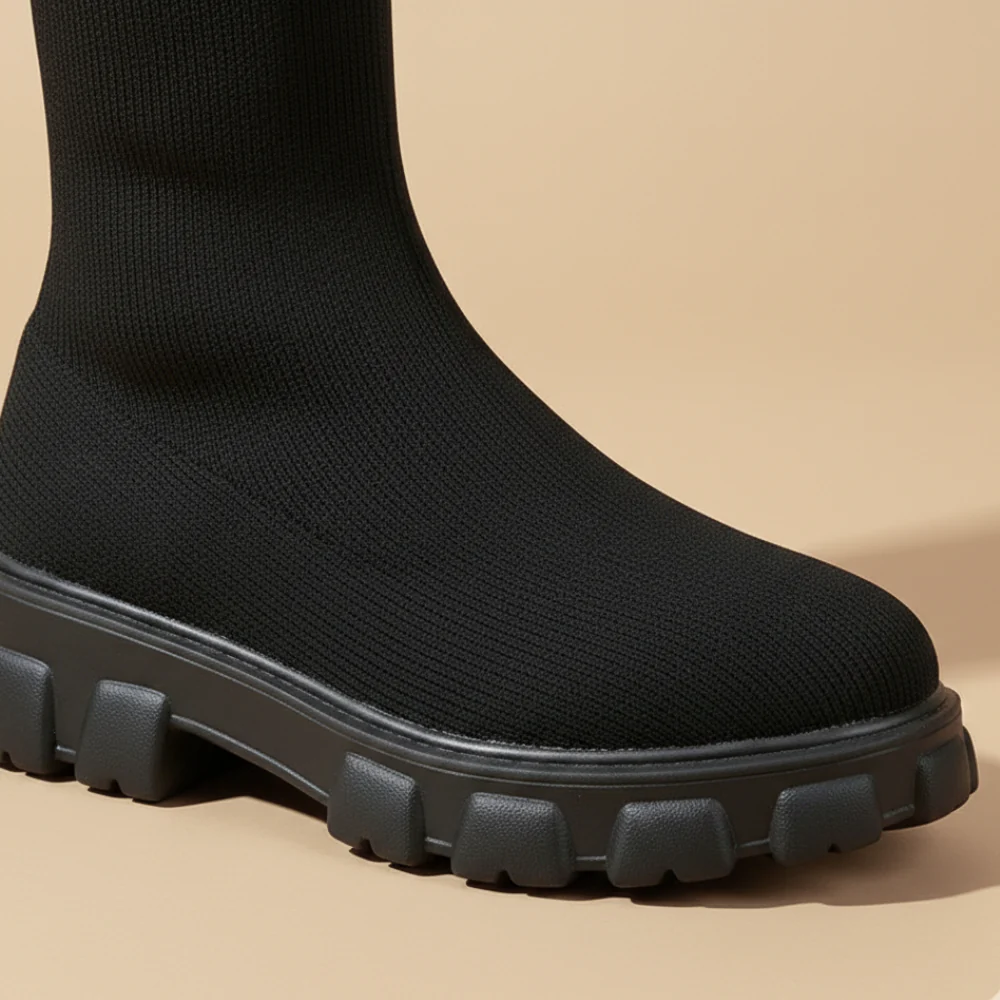 Elastische soklaarzen voor dames met dikke zool Jelle Jora Mode