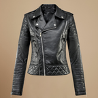 Leren Zip Jack met Omklapbare Kraag