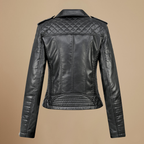 Leren Zip Jack met Omklapbare Kraag