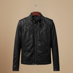Slim fit biker faux leather jacket voor heren Jelle Jora Mode