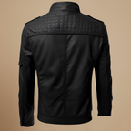 Slim fit biker faux leather jacket voor heren Jelle Jora Mode