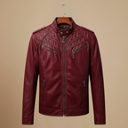 Slim fit biker faux leather jacket voor heren Jelle Jora Mode