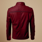Slim fit biker faux leather jacket voor heren Jelle Jora Mode