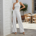 Elastische hoge taille wijde broek Jelle Jora Mode