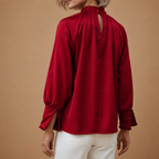 Damesblouse met strikje en lange mouwen Jelle Jora Mode